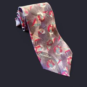 Vintage 1980s Oscar de la Renta Geometric Tie Made in USA